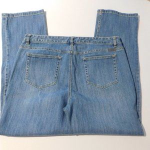 Liz Claiborne Jeans Womens 16 Regular Blue Denim Straight Leg Mid Rise